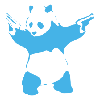 Guns Out Panda Decal (Baby Blue)